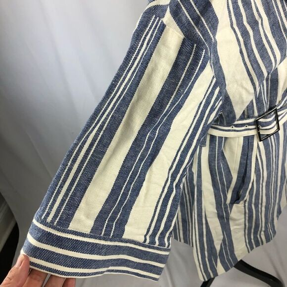 Anthro Elevenses North Channel Stripe Linen Jacket - Picture 6 of 10
